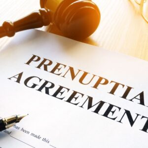 A prenuptial agreement document.
